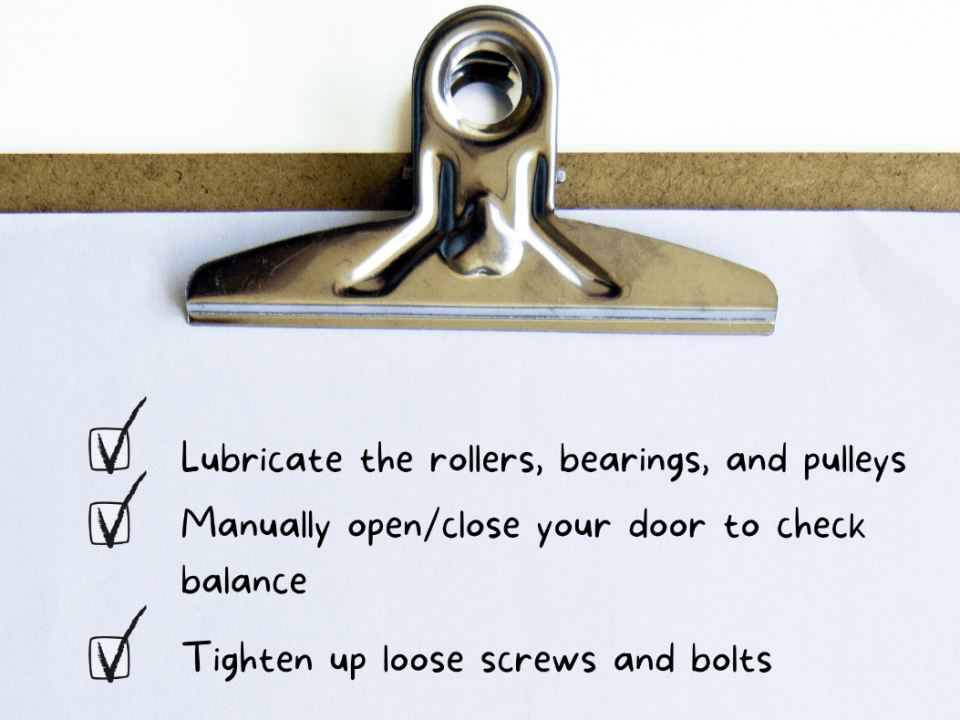 garage door maintenance checklist